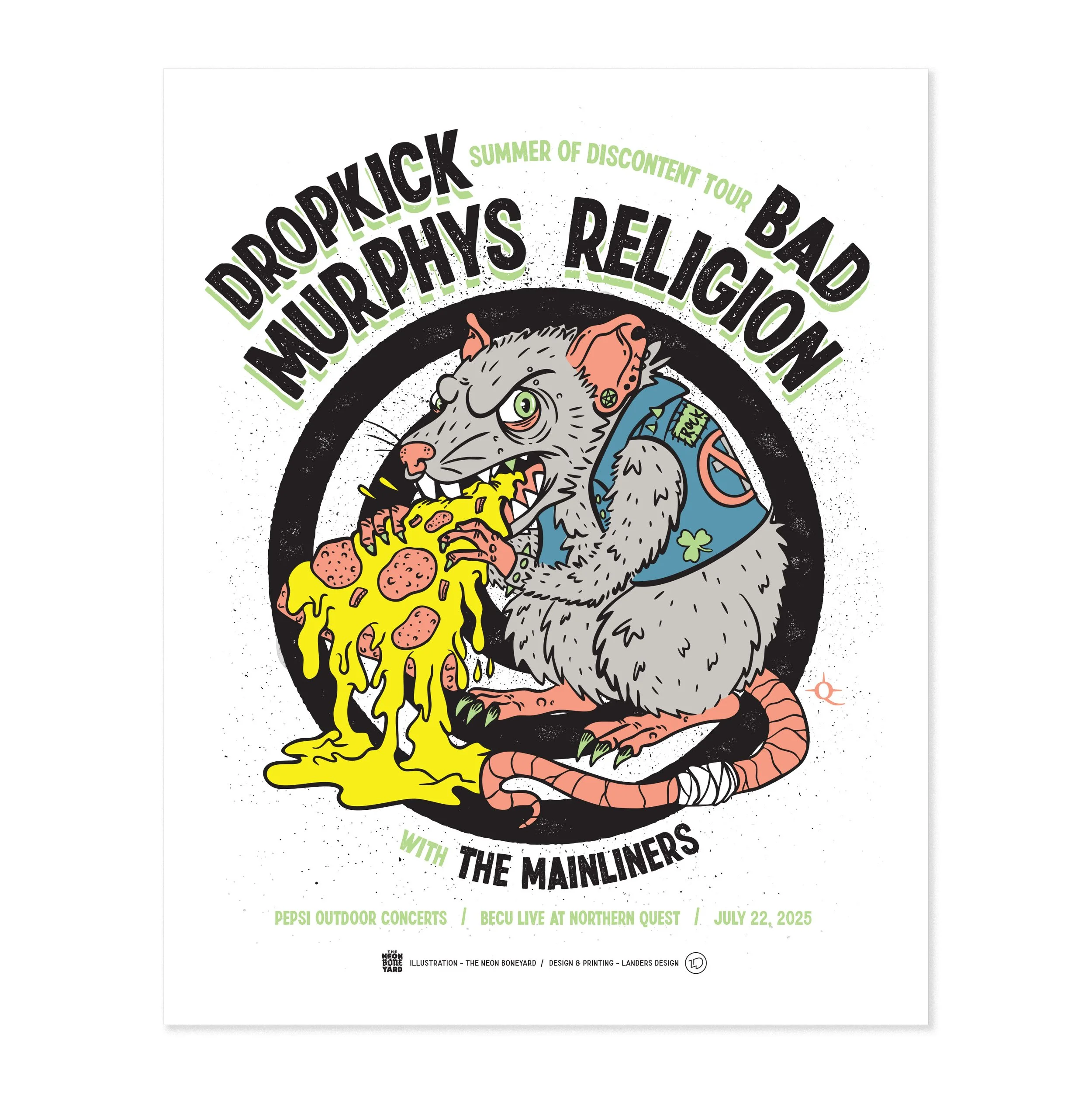 Dropkick Murphys & Bad Religion - Screen Printed Poster — Landers